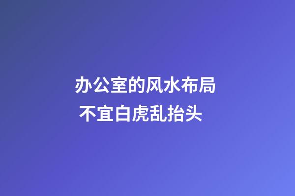 办公室的风水布局  不宜白虎乱抬头